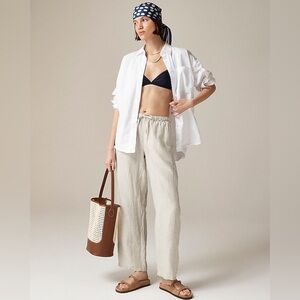 J. Crew New Soleil Pant in linen ASO Meghan Markle